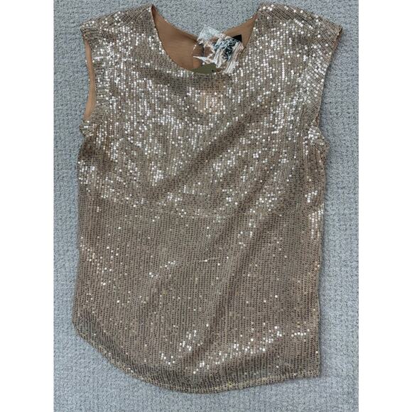 J.Crew Tops - J. Crew Beige Sequined Sleeveless Shirt Size 4 NWT #59906
